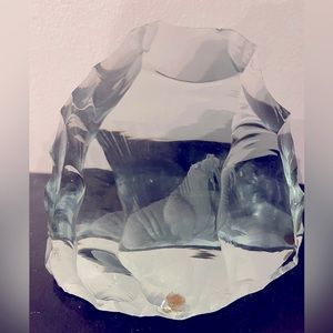 Rare Kosta Boda Iceberg Crystal ice Statue Etched Walrus V. Lindstrand